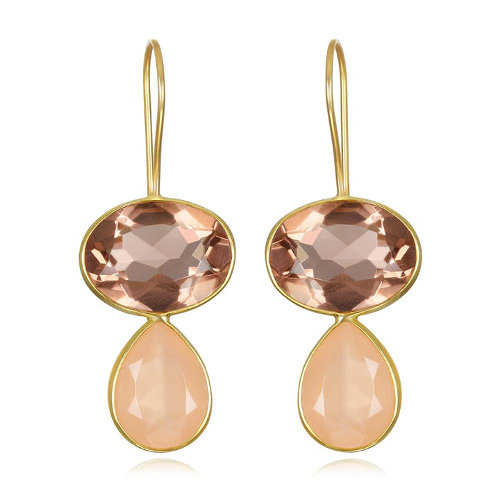 Valencia Teardrop Earrings - Peach Gold